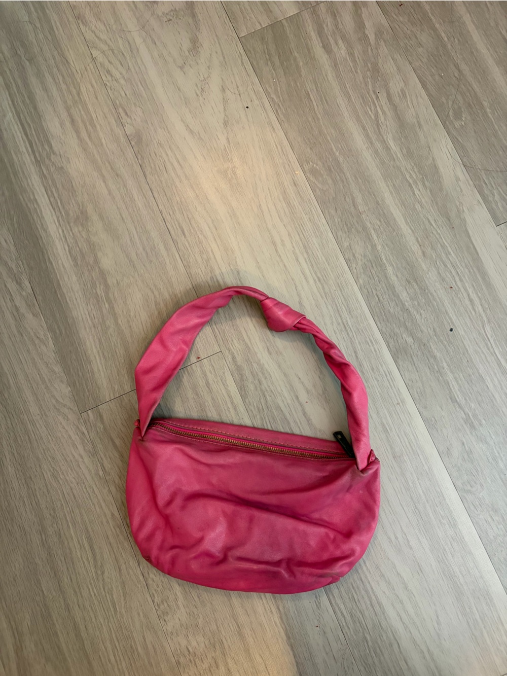 Chic Pink Twisted-Handle Shoulder Bag